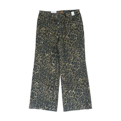 Brown Plus Animal Print Wide Leg Jeans