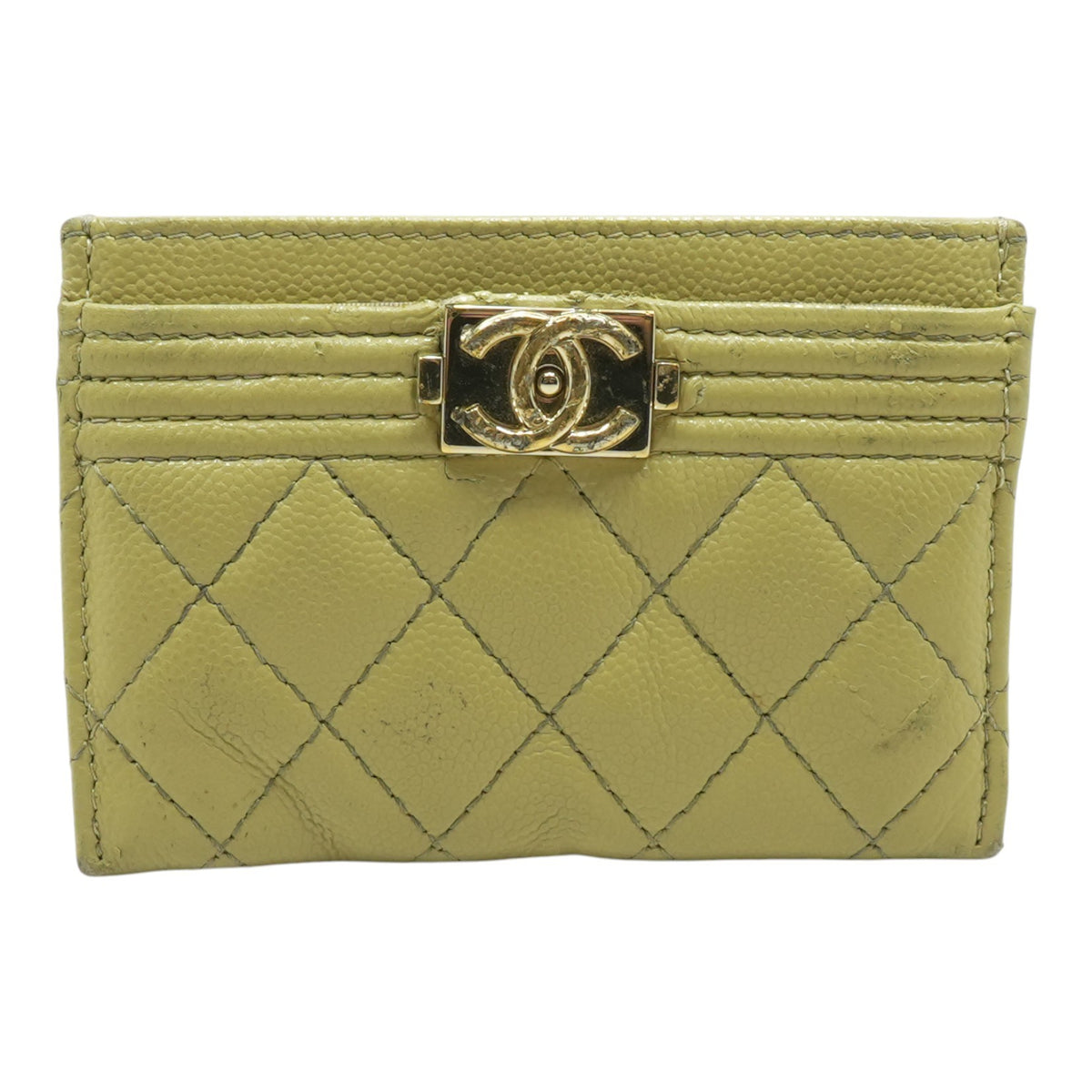 Boy Card Case in Green Leather