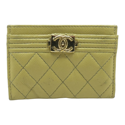 Boy Card Case in Green Leather