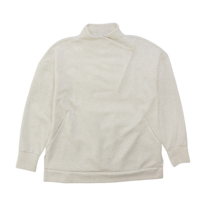 White Solid Sweatshirt Pullover
