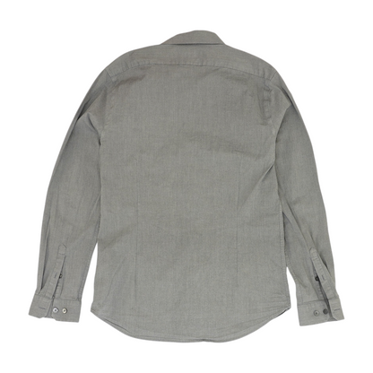 Gray Solid Long Sleeve Button Down