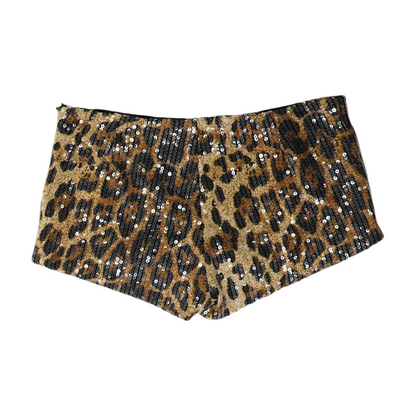 Brown Animal Print Chino / Khaki Shorts