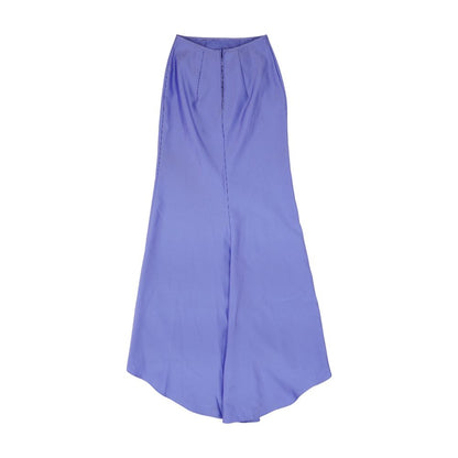 Purple Solid Maxi Skirt