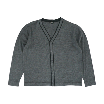 Charcoal Solid Cardigan Sweater
