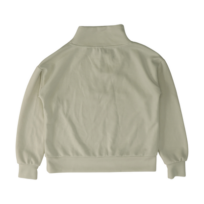 Beige Solid 1/4 Zip Pullover