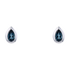 3/8 ctw 10K White Gold Blue Topaz Stud Earrings – Image 1