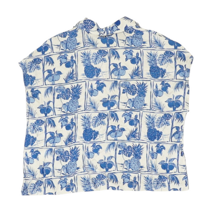 Blue Graphic Button Down