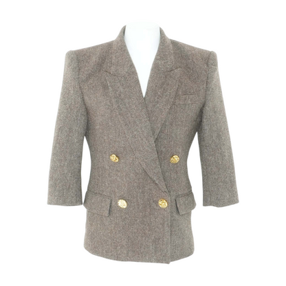 Brown Chevron Wool Jacket