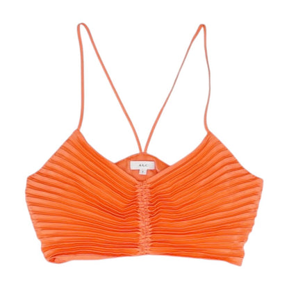 Orange Cropped Knit Top