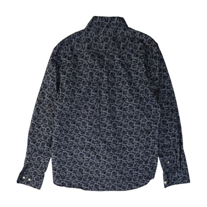 Blue Floral Long Sleeve Button Down