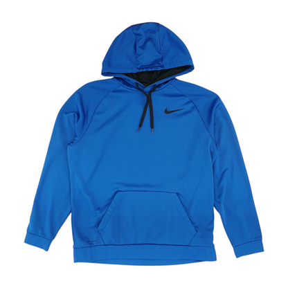 Blue Solid Hoodie Pullover