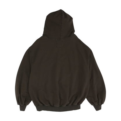 Brown Solid Hoodie Pullover