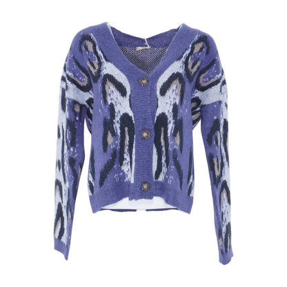 Blue Print Cardigan Sweater