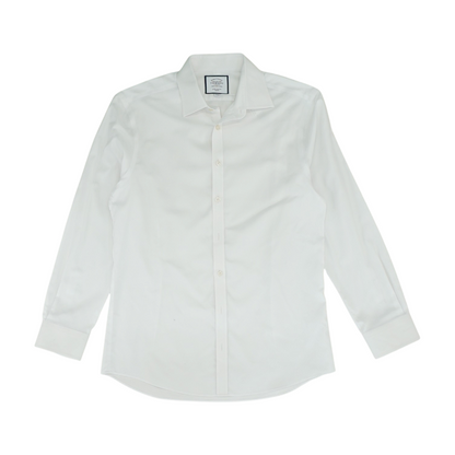 White Solid Long Sleeve Button Down