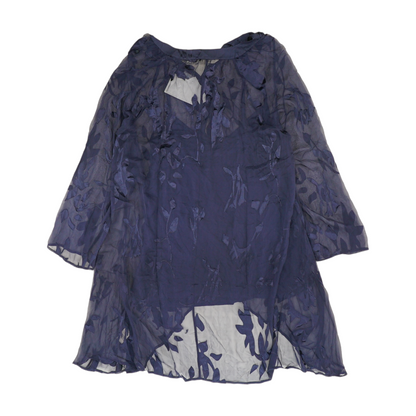 Navy Plus Print Blouse
