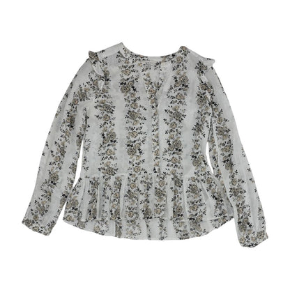 White Floral V Neck T-Shirt