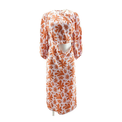 Pink Floral Midi Dress