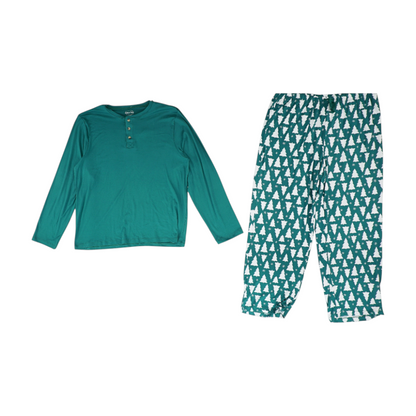 Green Solid Pajama Set