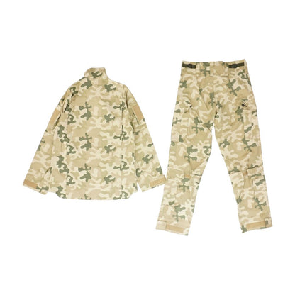 Beige Camo Long Sleeve Button Down and Pants Set