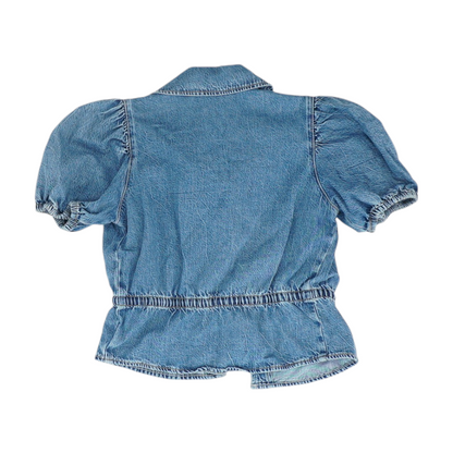 Blue Cropped Blouse