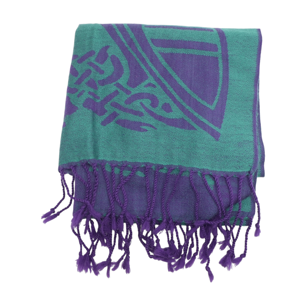 Indigo Graphic Wool Scarf