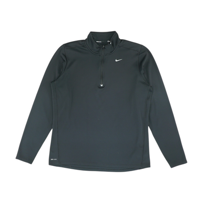 Black Solid 1/4 Zip Pullover