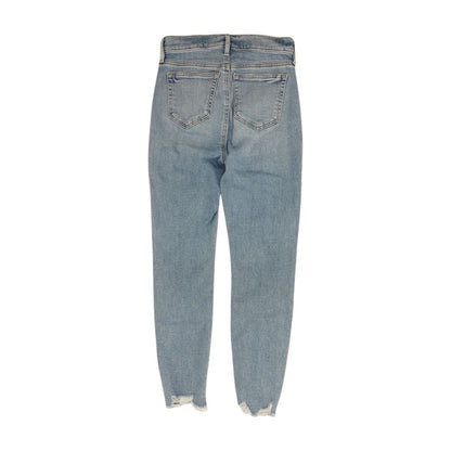 Blue Solid High Rise Slim Leg Jeans