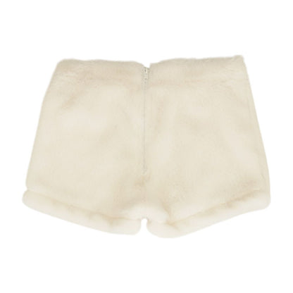 White Solid Shorts