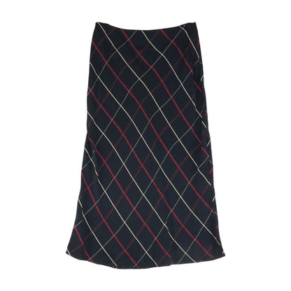 Black Plaid Midi Skirt