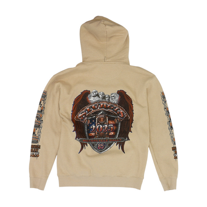 Beige Solid Hoodie Pullover