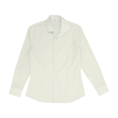 Blue Solid Long Sleeve Button Down