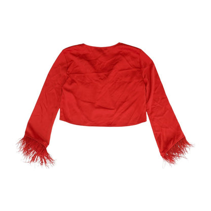 Red Solid Long Sleeve Blouse