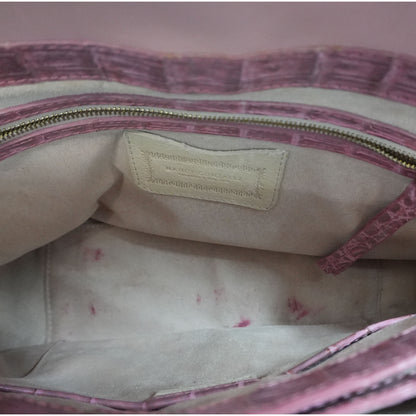Pink Madison Crocodile Chain Shoulder Bag