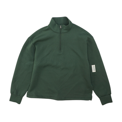 Green Solid 1/4 Zip Pullover
