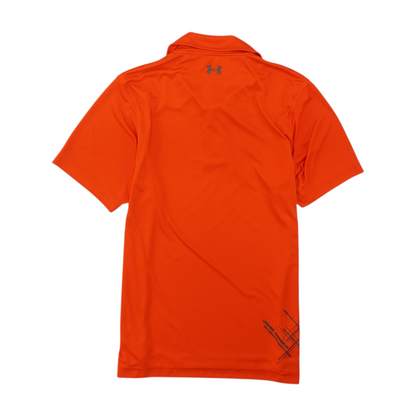 Orange Abstract Short Sleeve Polo