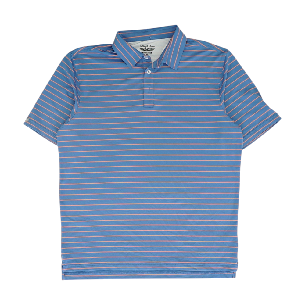 Blue Striped Short Sleeve Polo