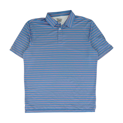Blue Striped Short Sleeve Polo