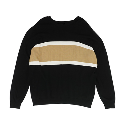 Black Color Block Pullover Sweater