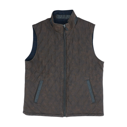 Brown Solid Casual Vest