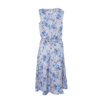 Gray Floral Midi Dress