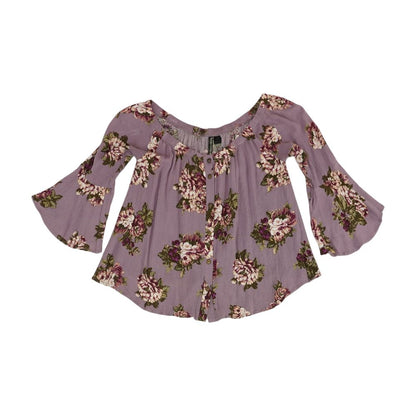 Mauve Floral Long Sleeve Blouse
