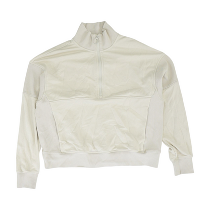 Beige Solid 1/4 Zip Pullover
