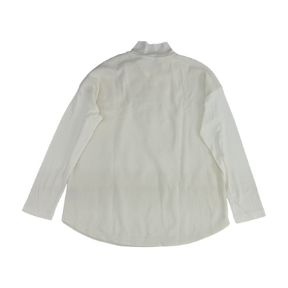 Ivory Petite Solid 1/4 Zip Pullover