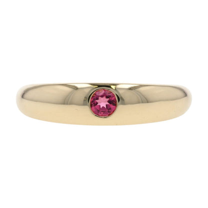 1/10 Ct 14K Gold Flush Set Round Tourmaline Stackable Ring