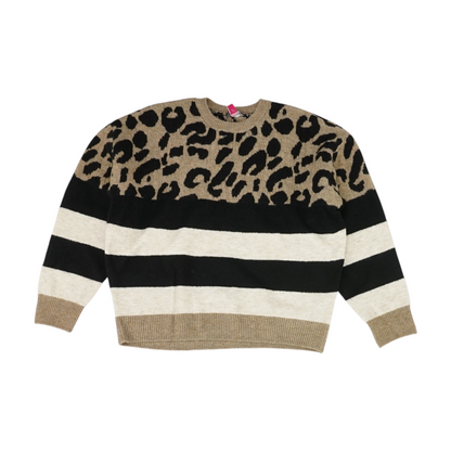 Tan Striped Pullover Sweater