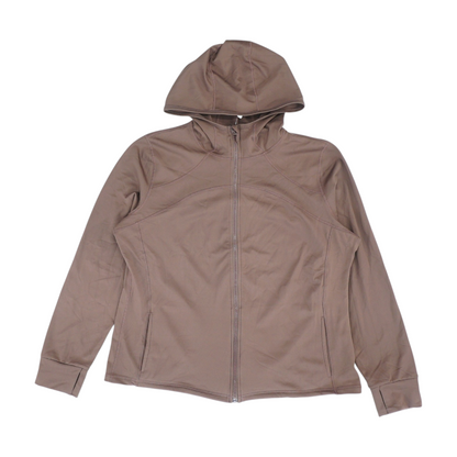 Brown Plus Size Solid Active Jacket