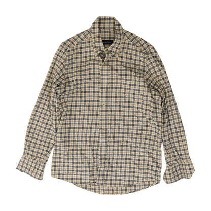 Beige Plaid Flannel Button Down