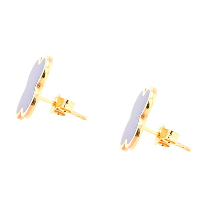 14K Gold Large Clover Stud Earrings
