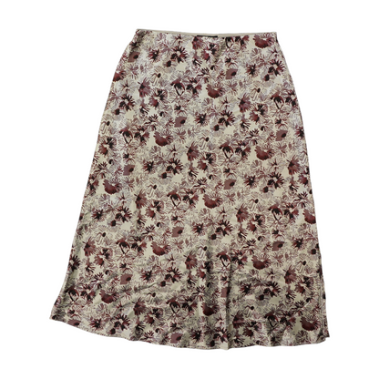 White Floral Midi Skirt