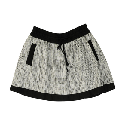 White Print Mini Skirt